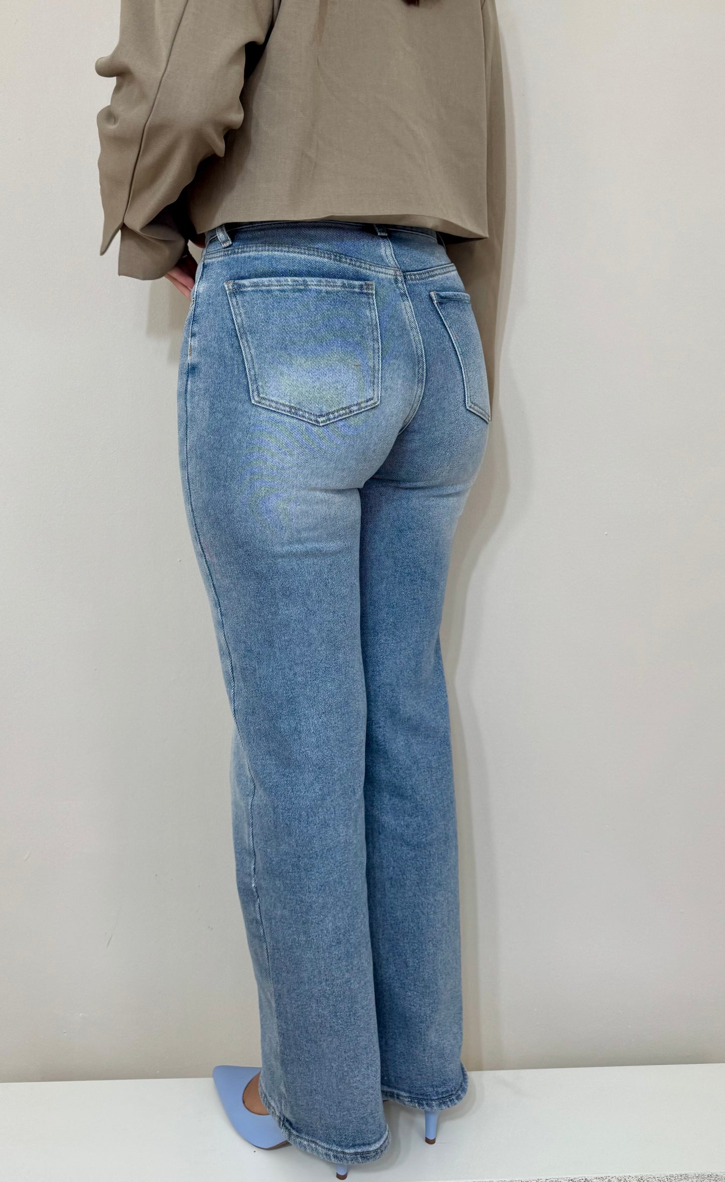 WIDE LEG JEANS BLAUW