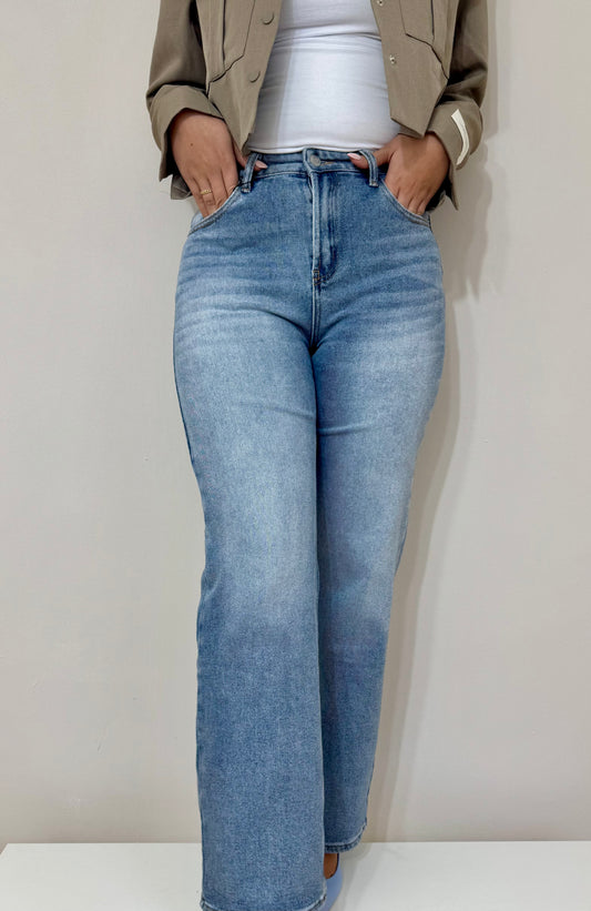 WIDE LEG JEANS BLAUW