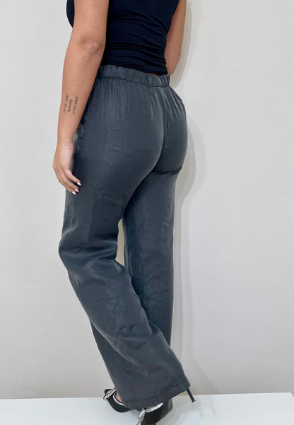 SATIN BROEK ZWART