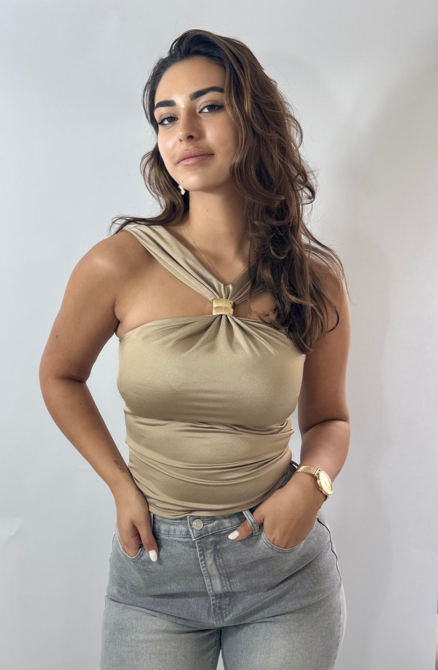 Mila Gold Detail Top